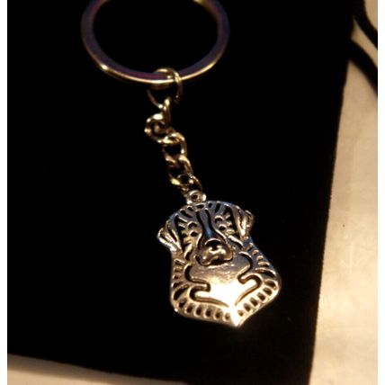 BERNESE MOUNTAIN DOG KEY RING WITH KEY CHAIN & VELVET GIFT BAG