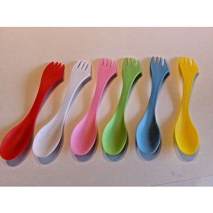 Pet Feeding Fork Knife Spoon - Plastic Dog Cat Food Fork Various Colours