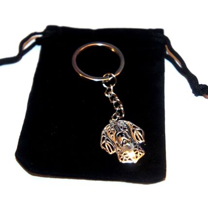 BEAGLE DOG KEY RING WITH KEY CHAIN & VELVET GIFT BAG