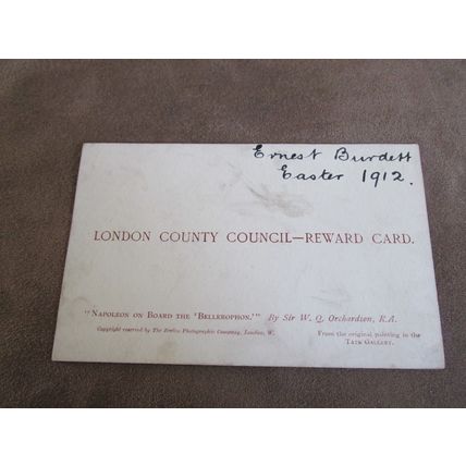 London County Council reward Postcard - Napoleon on ship