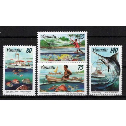 Vanuatu 669-672 MNH Fishing Reef Deep Water Fish Marine Life ZAYIX 0624S0134M