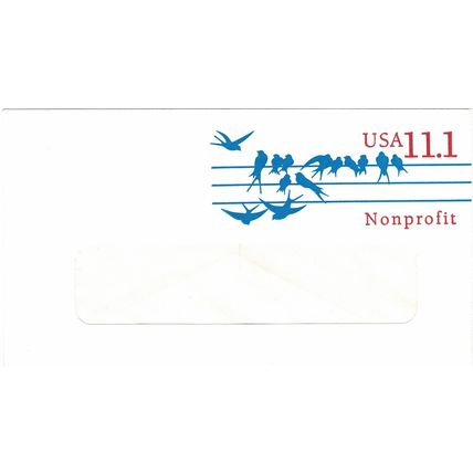 UNITED STATES OF AMERICA USA 11.1 NON PROFIT POSTAGE PRE-PAID WINDOW ENVELOPE