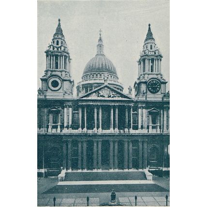 Albert Memorial London / St Paul's Cathedral West Front 1900 Antique Print