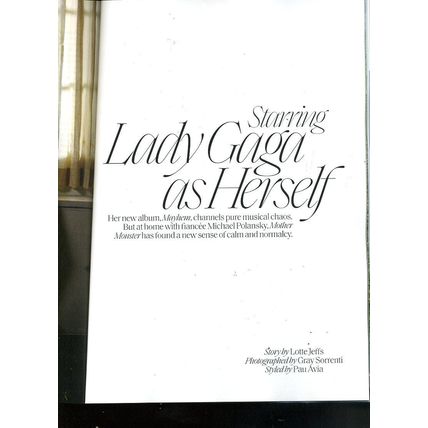 Elle magazine LADY GAGA Cover "On Mayhem and Marriage" Lady Gaga as Herself NEW