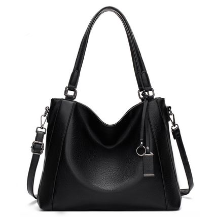 Women Vegan Leather Top Handle Shoulder Purses and Handbags Black