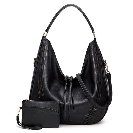 Women Crossbody Purse and Handbags Ladies Chic Shoulder Bags Two Piece Black