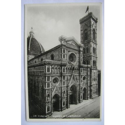 vintage postcard Firenze, Italy, Duomo E Campanile