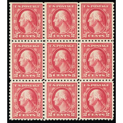 467, Mint VF NH 5¢ Error In Block of Nine - PO FRESH! - Stuart Katz