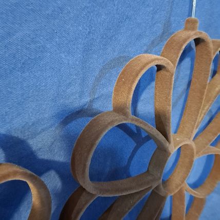 2 Brown FLOWER SCARF HANGER Belt Tie Velvet Holder Closet Organizer Necktie