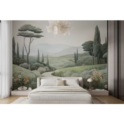 Wall Mural Watercolor Landscape, Nature, Mountains Photo Wallpaper Room Decor