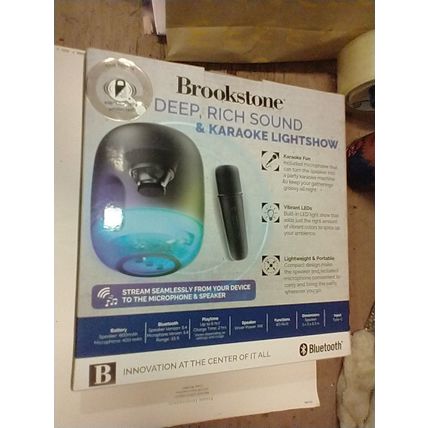 NEW!! Brookstone Spark Wireless LED Karaoke Speaker & Microphone, Bluetooth