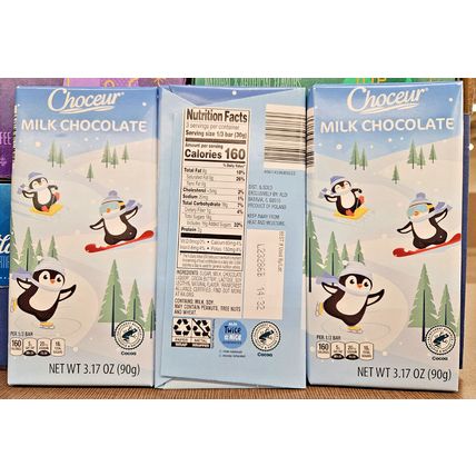 Choceur Limit Edition Milk Chocolate Snowman 3.17oz 90g (3 Bars)