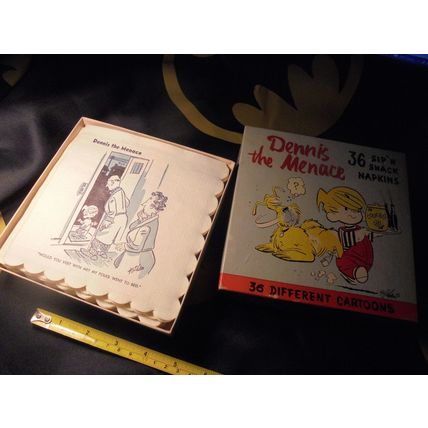 RARE 1954 DENNIS the MENACE "Sip'n Snack Napkins" in the Original Box!! $40.00