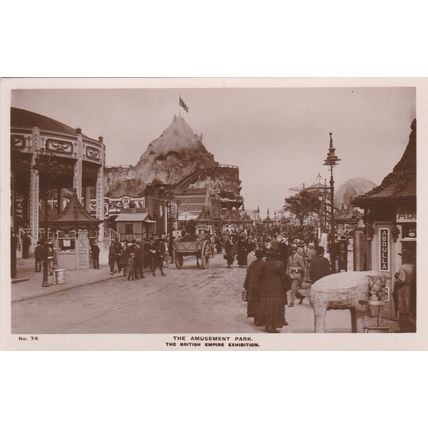 EC504 1924 BRITISH EMPIRE EXHIBITION -THE AMUSEMENT PARK . R/P POSTCARD