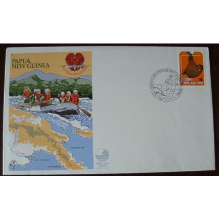 Papua New Guinea 1979 Operation Drake Round the World stamp cover SG377 rafting