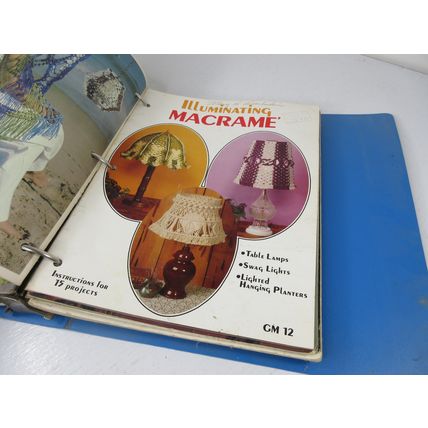 Binder LOT of 24 Macrame Craft Magazines Vintage Illumiating Pat Depke Animals