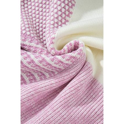 Bonbon Neutral Colorblock Tie Back Sweater