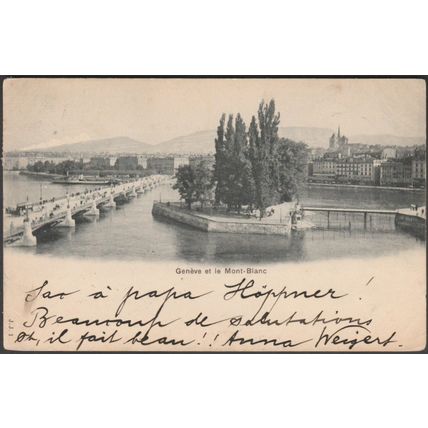 Genève et le Mont-Blanc, 1901 - Jullien Frères CPA JJ1
