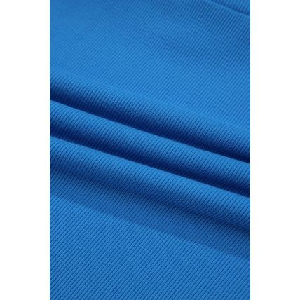 Blue A-line Draped High Waist Phone Pocket Lined Skort