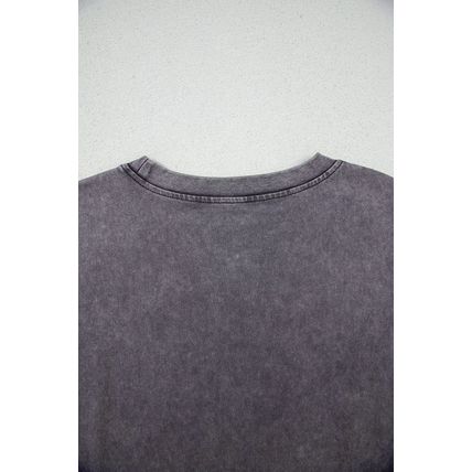 Medium Grey TEXAS Steer Head Graphic Mineral Wash Oversized T Shirt