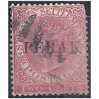 Perak (Malaysia) 1883 SG11 2c Pale Rose Good/Fine Used .