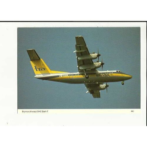 442 Aviation BRYMON AIRWAYS DHC Dash-7 Postcard by Skilton