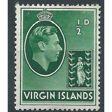 Virgin Islands 1938 SG110 1/2d Green CSP Mounted Mint . ..
