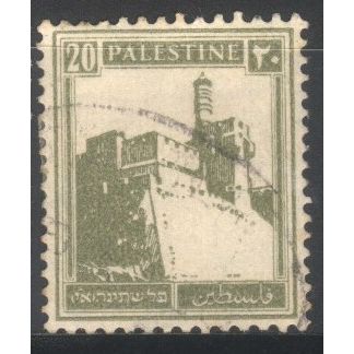 Palestine (British) 1927 - SG99a - 20m olive - Citadel, Jerusalem - used