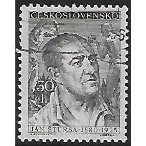 Mi 911: 30 h. brown-black Cultural Personalities: Jan Štursa (Czech Sculptor).
