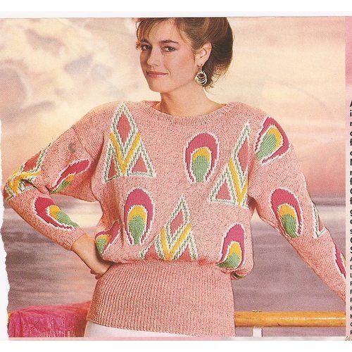 Knit Sweater Pattern Art Deco Pullover