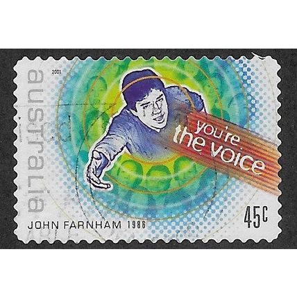 AUS 2001 45c (S/A) 'ROCK & POP - JOHN FARNHAM' FINE USED (EBID68-206)