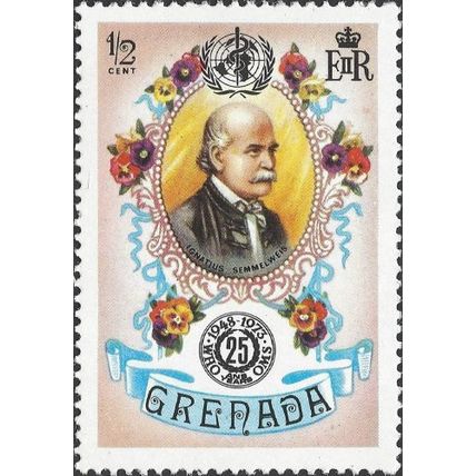 GRENADA, WHO, Ignatius Semmelweis, beige 1973, ½c