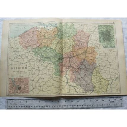 Vintage: Bacons engraved map Sheet 11 Belgium & Luxembourg