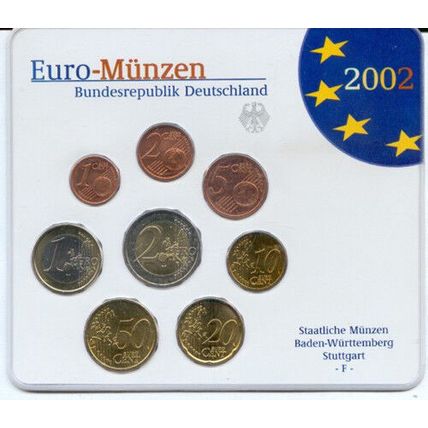 Germany 2002 (F) - Official (BU) Euro Coin Set