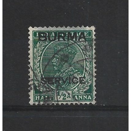 Burma.O2 1/2a Green.Fine Used.Jul25d
