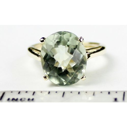 Green Amethyst (Prasiolite), 10KY Gold Ring, R055