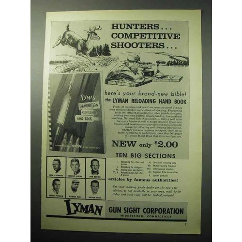 1958 Lyman Gun Sight Corporation Ad - Hunters