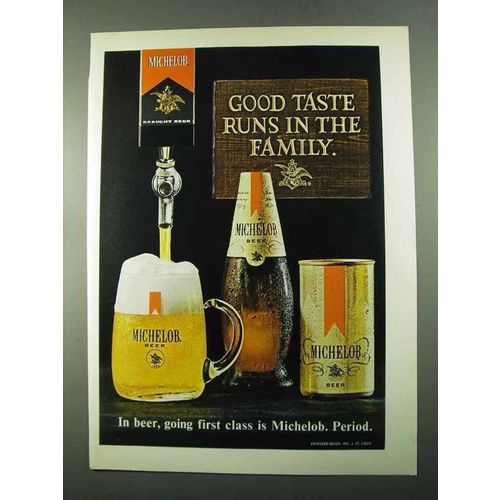 1969 Michelob Beer Ad - Good Taste Runs in The Family