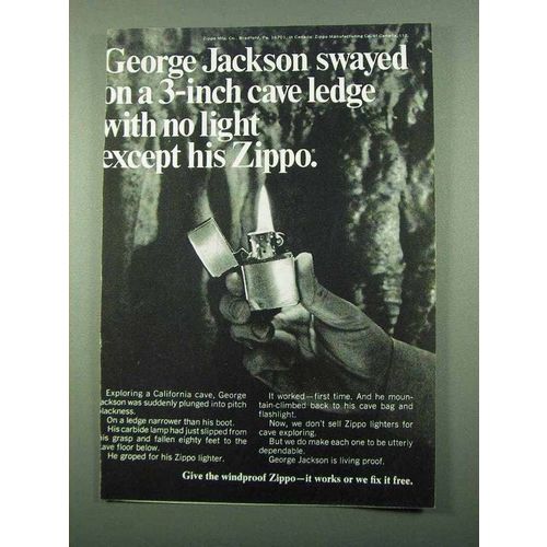 1969 Zippo Cigarette Lighter Ad - Cave Ledge