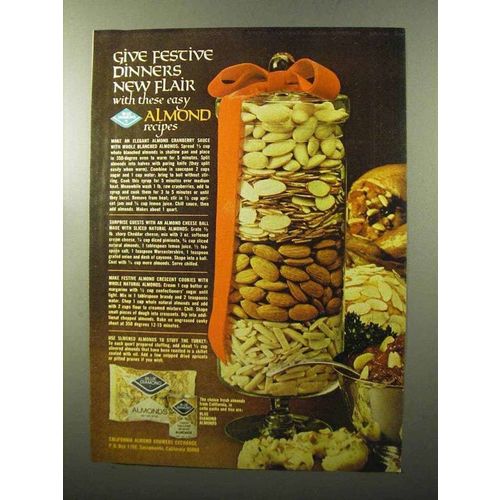 1970 Blue Diamond Almonds Ad - Give Festive Dinners