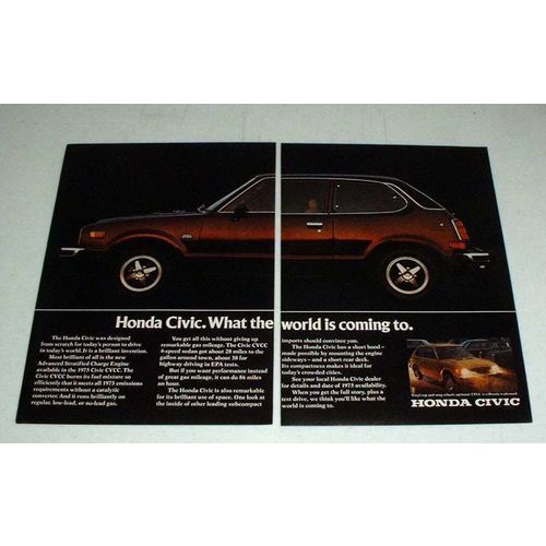 1975 Honda Civic CVCC Car Ad - World is Coming To