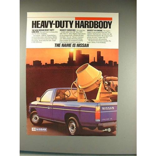 1986 Nissan Hardbody Long Bed Truck Ad - Heavy-Duty!