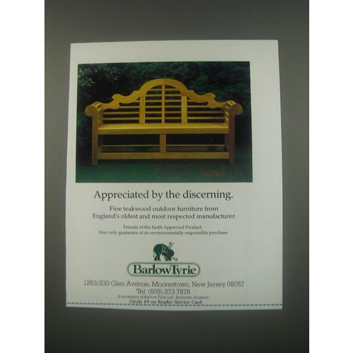 1991 Barlow Tyrie Ad - Appreciated by the discerning