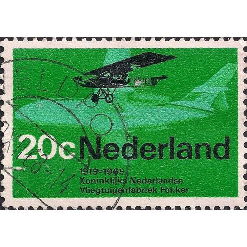 NETHERLANDS, AIR, Fokker Royal Aircraft Factory, 1919-1969, green, 20c