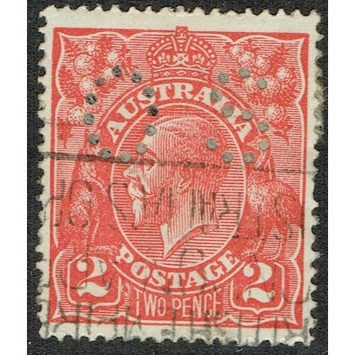 Australia 1918 Official 2d Bright Rose Scarlet SGO72 GU