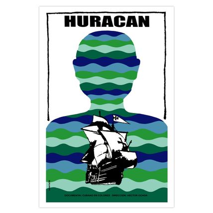 Cuban decor Wall Design movie Poster for"HURACAN.Hurricane"Discovery Sea