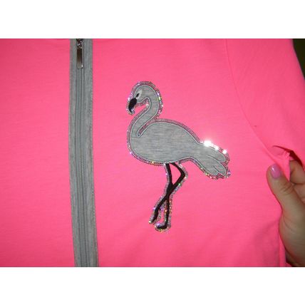 Pink hooded woman girl mini jumper sewn on Pelican pockets 12-13 years. 249