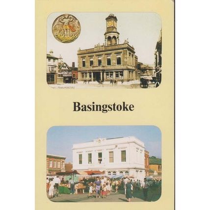 Basingstoke Hampshire Museum + Market Day Trading Outside Rare Postcard