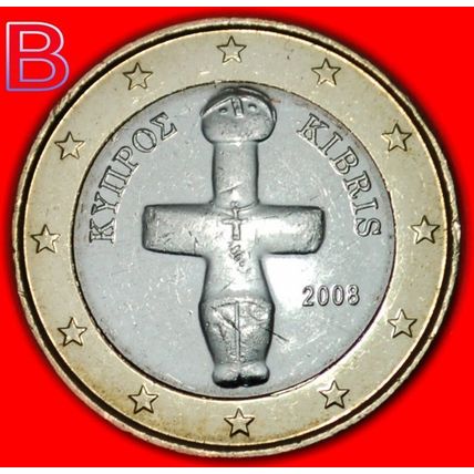 TWO VARIETIES FINLAND★CYPRUS★ 1 EURO 2008! UNCOMMON 2 COINS★LOW START★NO RESERVE