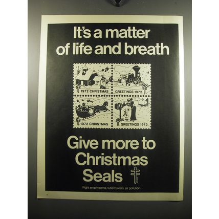 1972 Christmas Seals Advertisement - It's a matter of life and breath